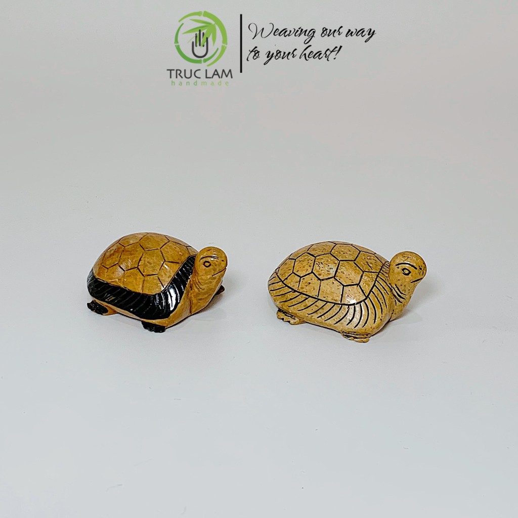 Tượng Trang Trí Hình Rùa Đá Tự Nhiên Điêu Khắc Thủ Công Cỡ Nhỡ - Trúc Lâm Handmade
