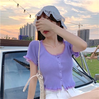 Áo Croptop Viền Ren