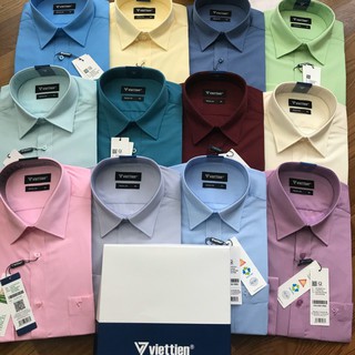 [FREE SHIP - SALE 10%] áo sơ mi màu trơn dài tay Việt Tiến { 15 màu }