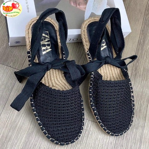 Sandal đế cói ZARA Authentic dây dan chắc chắn trẻ trung dễ phối đồ