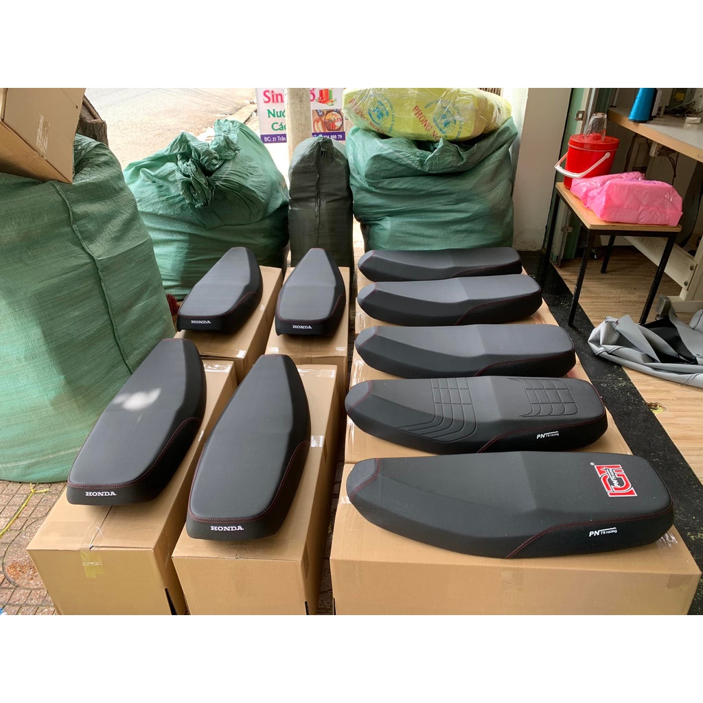 Da yên thái ép nhiệt mẫu RACING viền chỉ đỏ không lo bị ướt thích hợp cho mọi loại xe trên thị trường