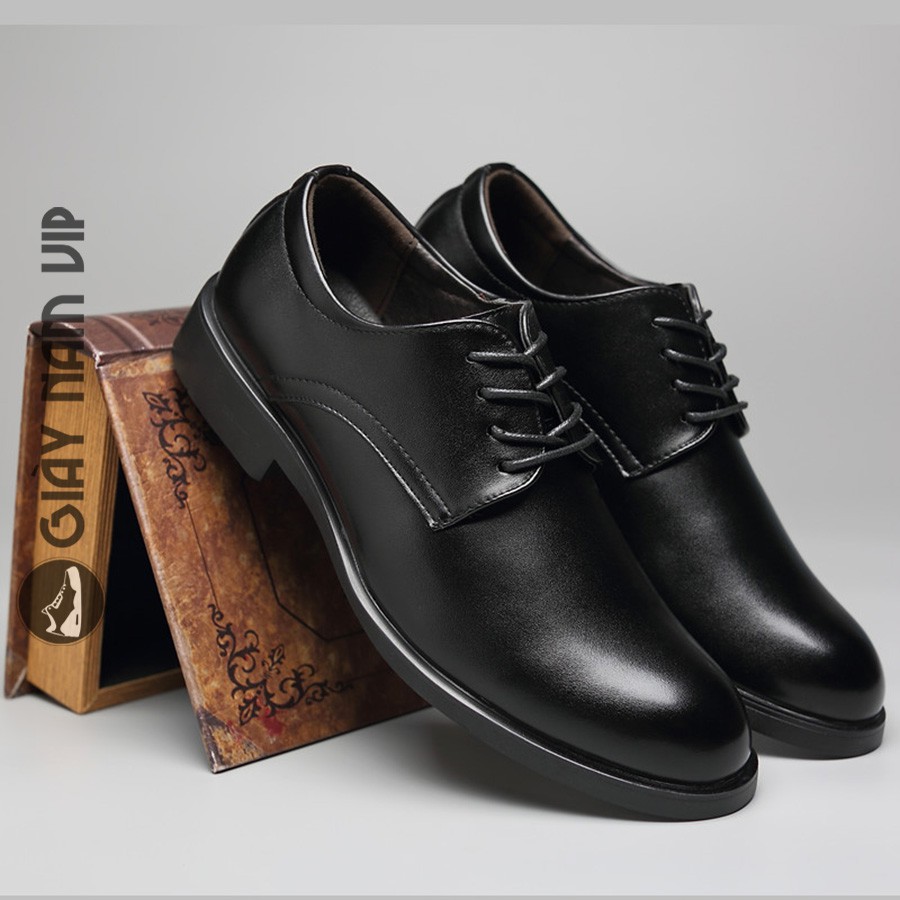 Giày Da Nam Công Sở Buộc Dây Cao Cấp Trẻ Trung GIAYNAMVIP Giày Nam Đen Đẹp Hàn Quốc GD55