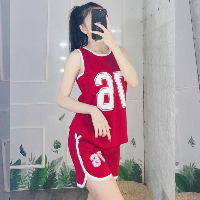 Đồ Bộ Nữ Ngủ Mặc Nhà Bigsize Thể Thao Bộ Quần Áo Nữ Mùa Hè Quần Đùi Đẹp Dễ Thương Thun Cotton Cute Trung Niên Eshop Bd19