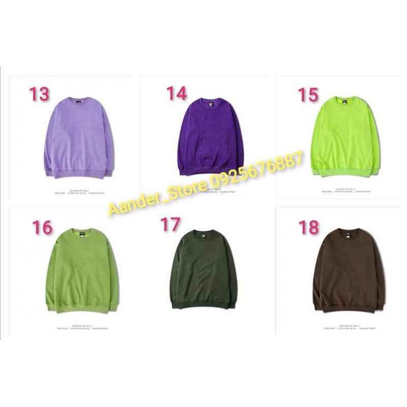 [Sẵn 1 số mẫu] [20 màu] Áo Sweater Unisex nỉ lót lông chính hãng Nelly (order) | BigBuy360 - bigbuy360.vn