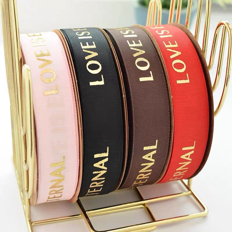 [ LẺ ] Ruy băng gần chữ ánh kim &quot; Love is internal &quot;dùng bó hoa quà tặng