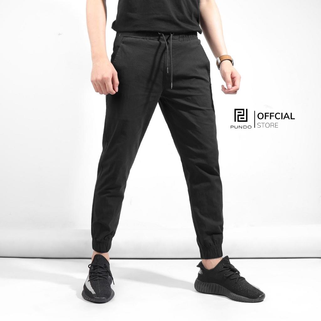 Quần jogger đũi PUNDO chất linen mềm mịn mặc mát màu basic dễ phối phong cách trẻ trung năng động QDPD13