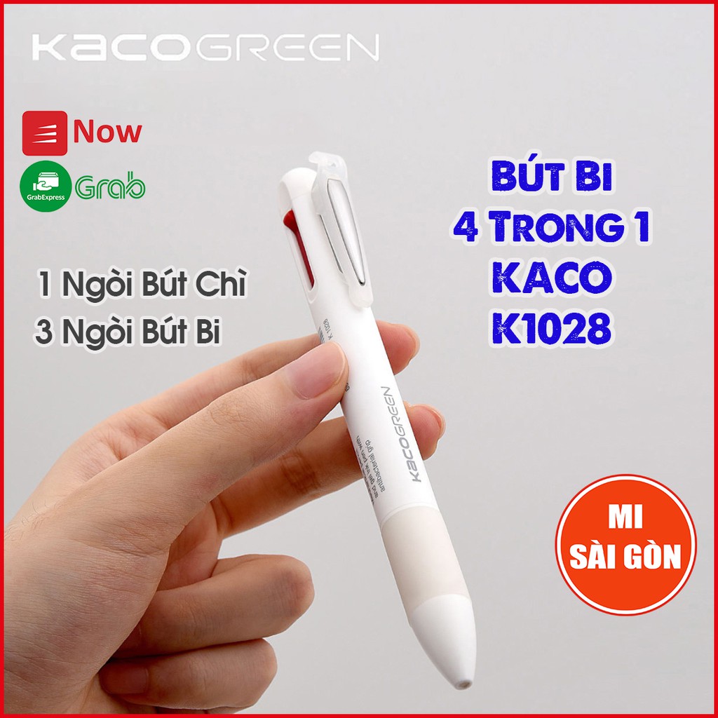 [Hỏa Tốc HCM] Bút Bi 4 Trong 1 Xiaomi KACO (0.5mm / 3 Màu) - 1 Ngòi Bút Chì &amp; 3 Ngòi Bút Bi