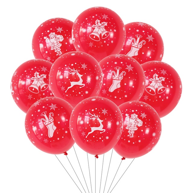 10 bóng bay cao su 12 inch họa tiết giáng sinh dễ thương dùng để trang trí