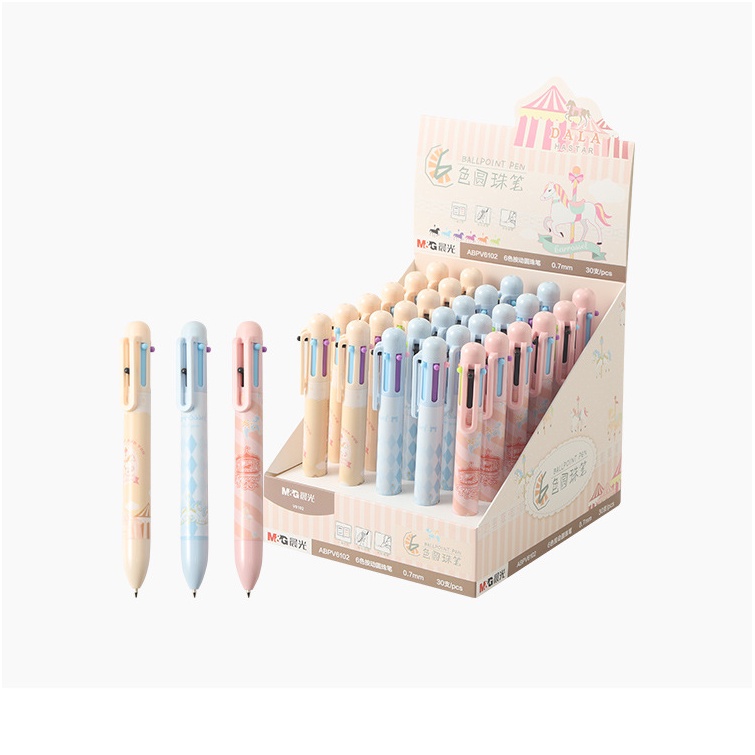 Bút bi 6 màu M&amp;G ABPV6102 nét 0.7mm