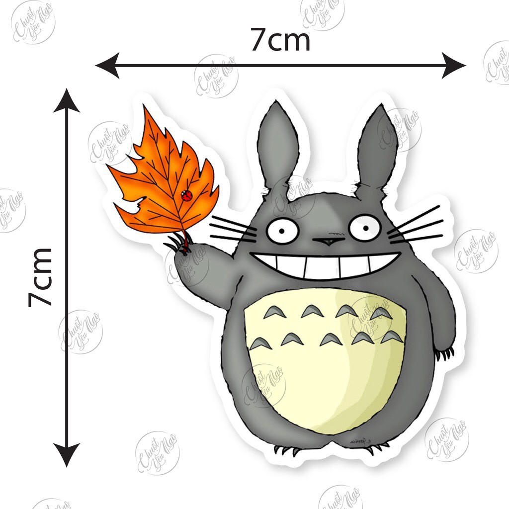 60 mẫu sticker hình dán chủ đề phim hoạt hình Totoro chất liệu decal dán xe đạp, nón bảo hiểm, vali NT 35
