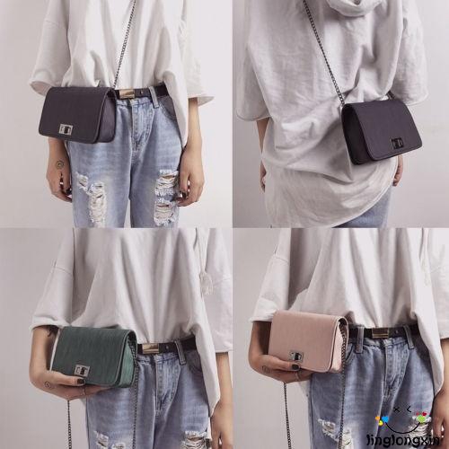 Túi Đeo Chéo Da Giả Vintage Nhiều Màu Cho Nữ