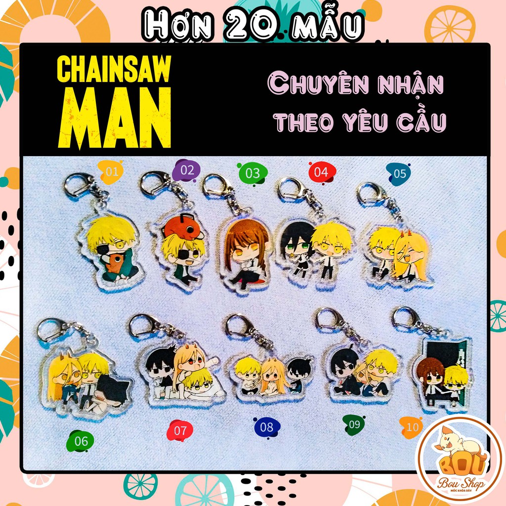 Móc khóa Mica Acrylic Chainsaw Man Anime Keychain