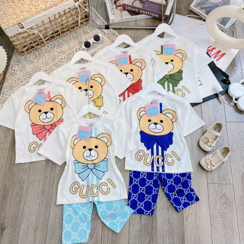 Bộ cotton size đại Gu CCi cho bé gái (20-30kg)
