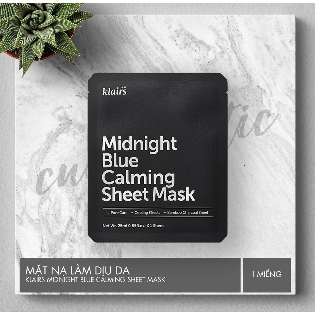 Mặt Nạ Làm Dịu Da Dear, Klairs Midnight Blue Calming Sheet Mask 25ml