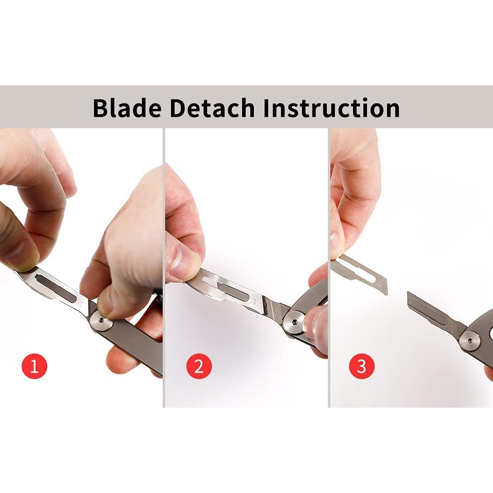 Móc khóa đa năng Titanium của Tacray có tích hợp lưỡi dao mổ