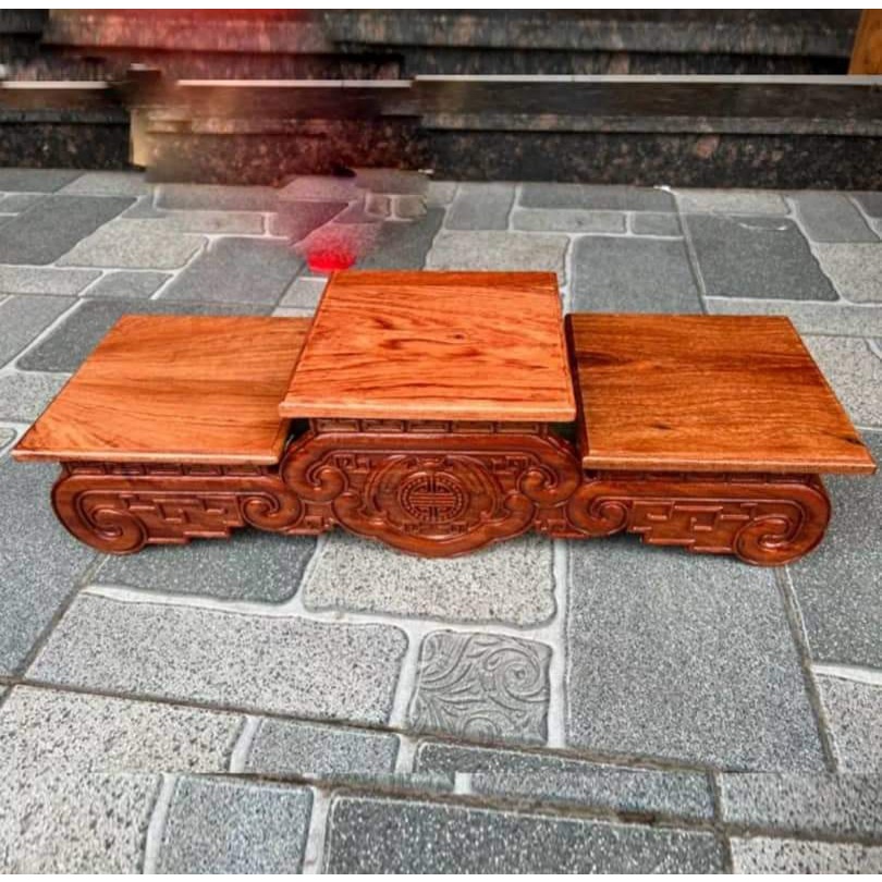 Đế kê bát nhang - Tam sơn đế cuốn gỗ hương - nhiều kích thước