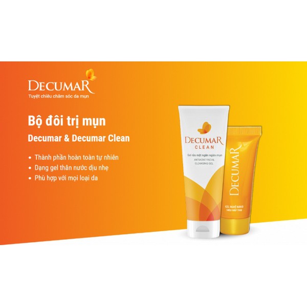 [Thanh lý] bộ sản phẩm Decumar Clean 100gr Sữa rửa mặt dạng Gel Ngừa mụn sáng da.