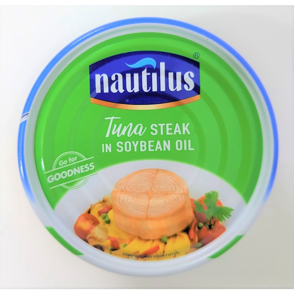 [170g – XANH LÁ] Cá ngừ xắt khúc ngâm dầu đậu nành [Thailand] NAUTILUS Tuna Steak in Soybean Oil (halal) (btn-hk)
