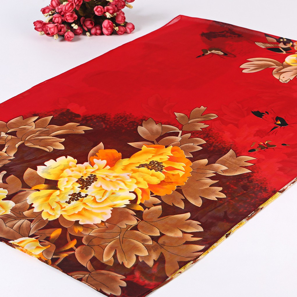 Khăn choàng cổ Chiffon họa tiết hoa thời trang cho nữ