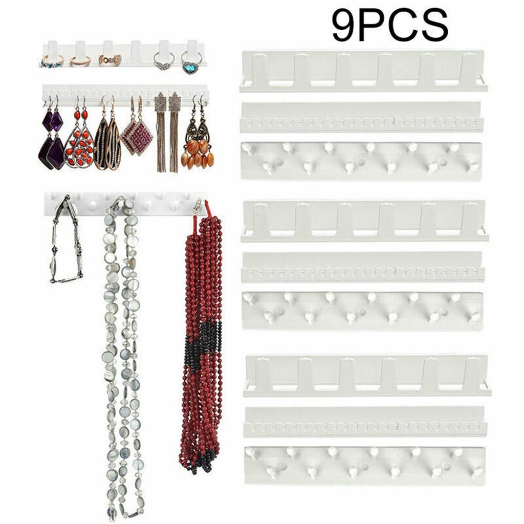 Bộ 9 Giá Đỡ Trưng Bày Trang Sức Vòng Đeo Tay/ Dây Chuyền Treo Tường Mini Tiện Dụng