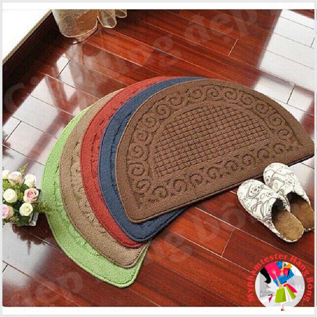 Thảm len bán nguyệt vân hoa nổi