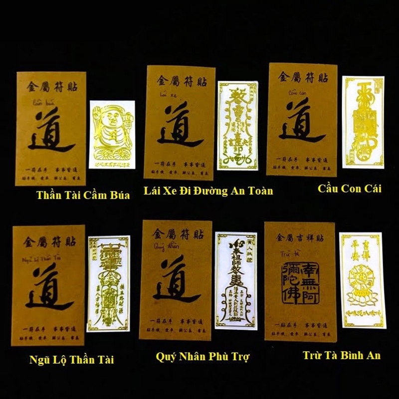 Miếng Dán Linh Phù - Tài Lộc, May Mắn,Bình An- Miếng Dán Cầu Phúc Dán Điện Thoại