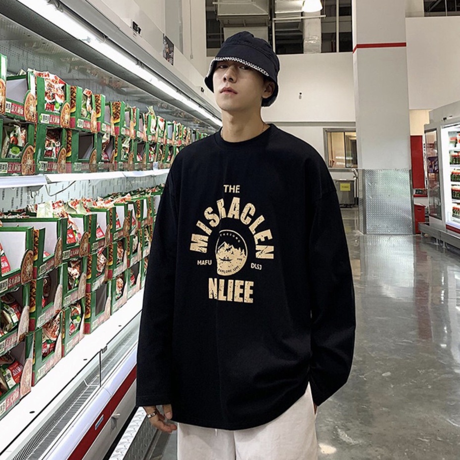 Áo thun tay dài nam nữ form rộng 2N Unisex phông cotton in Naliee màu xanh/trắng/đen