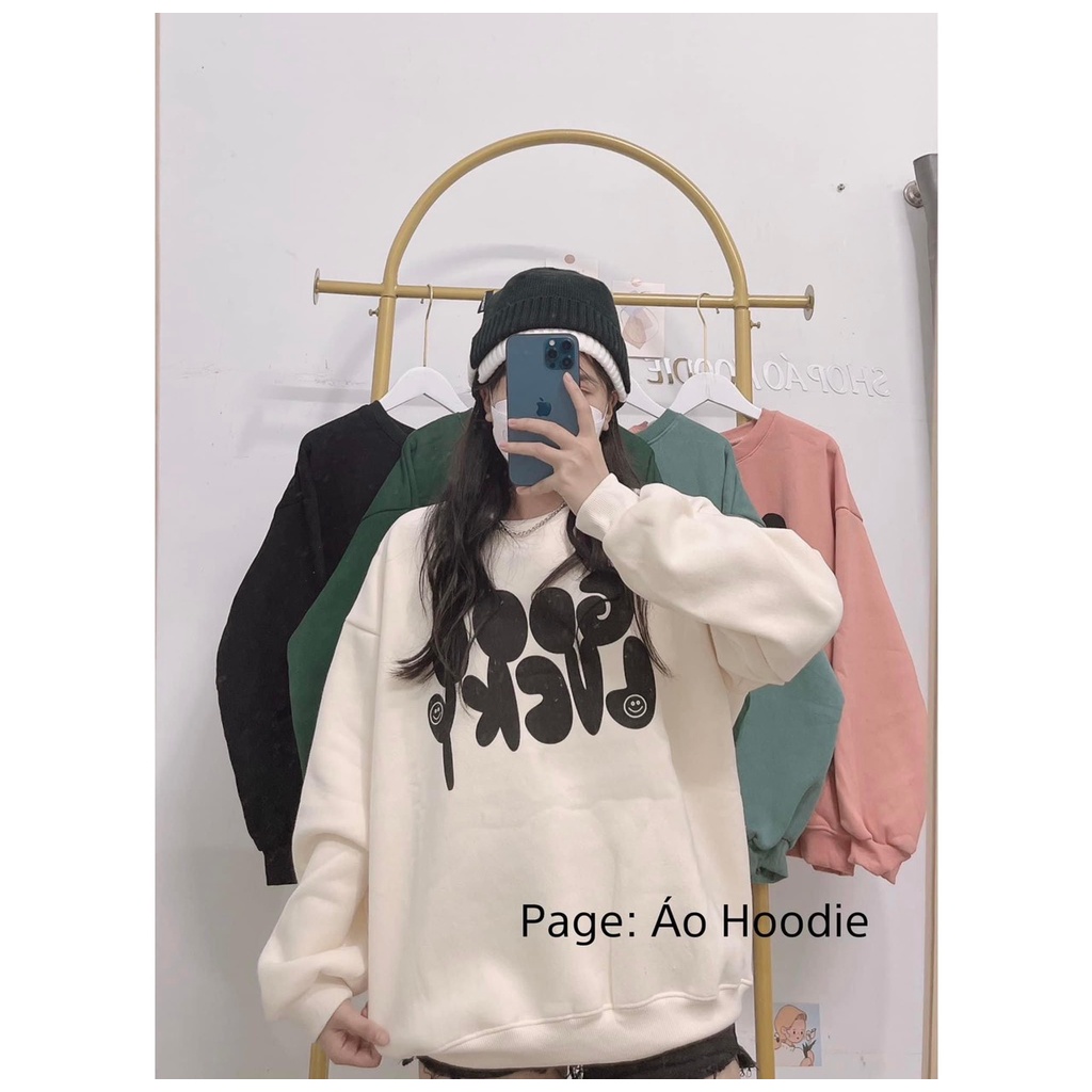 Áo Sweater Cổ Tròn Chữ Good Dáng Rộng NAm Nữ Chất Nỉ Mịn Unisex Uzzlang Tay Bồng