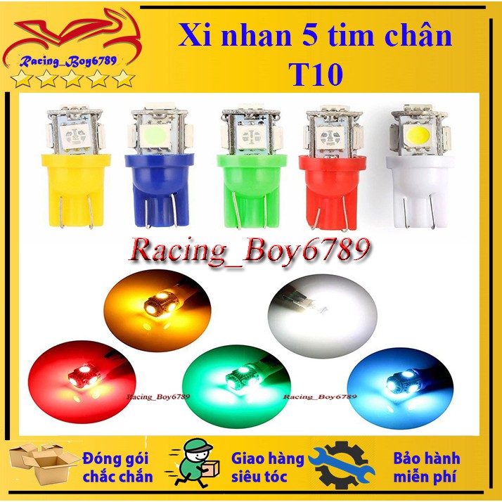 Xi Nhan Led 5 Tim Chân T10 Gắn Xe Máy [ 1 Đôi ]