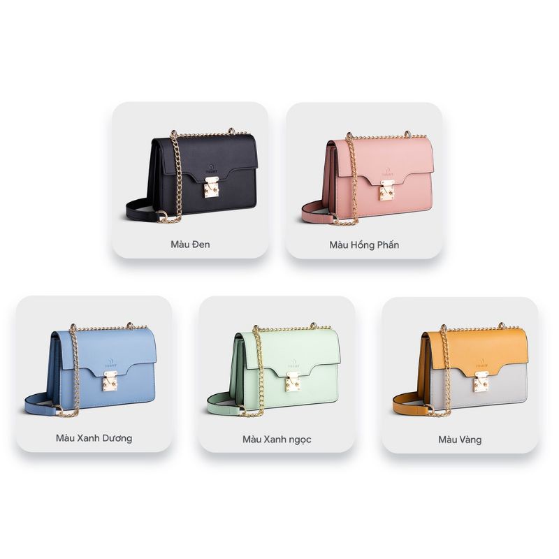 Túi Đeo Chéo Nữ Khoá Nhấn YN98 - Yuumy - Không Thấm Nước - Không Bong Tróc