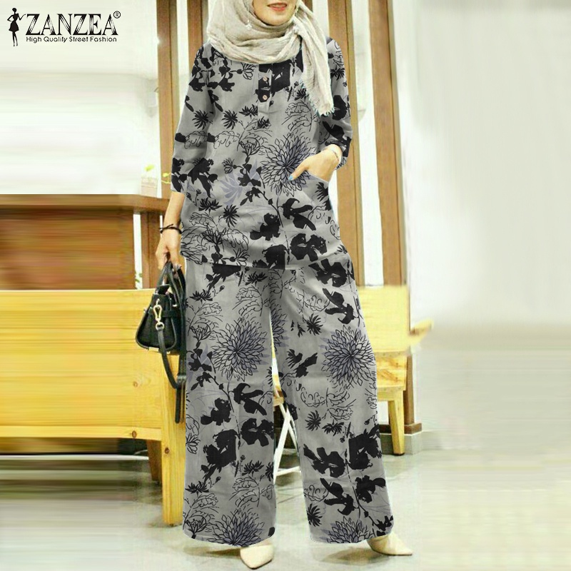 Zanzea Set Đồ Dài 3/4 Phong Cách Hồi Giáo Cho Nữ