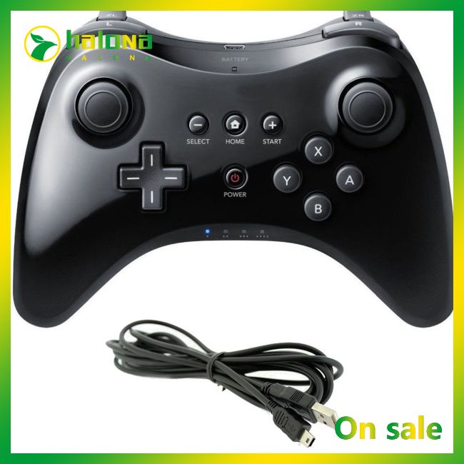 Halo Wireless Classic Pro Controller Joystick Gamepad for Nintend wii U Pro with USB Cable