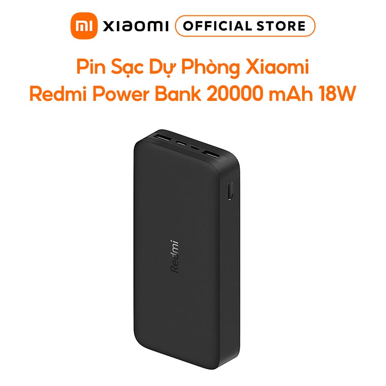 Pin Sạc Dự Phòng Xiaomi Redmi Power Bank 20000 mAh 18W - Chính hãng- BH 6 tháng