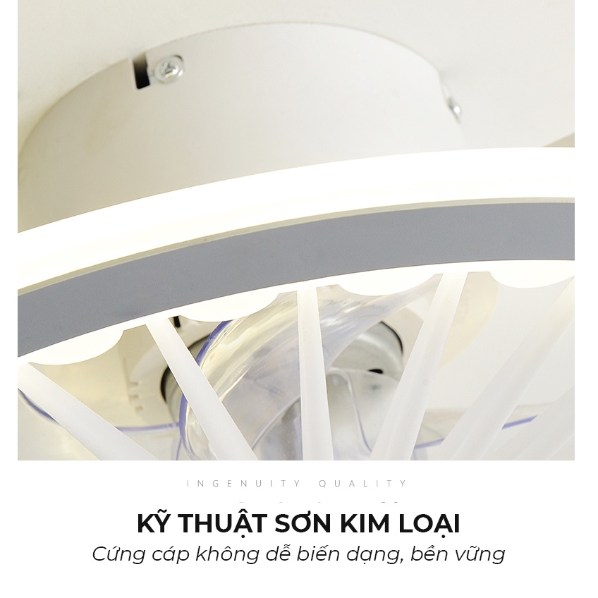 Quạt Trần Đèn Led Phòng Khách ATH LIGHTING Cánh Xoay 360 Độ Có 6 Cấp Độ Gió Và 3 Chế Độ Sáng Điều Chỉnh Từ Xa Kèm APP DT