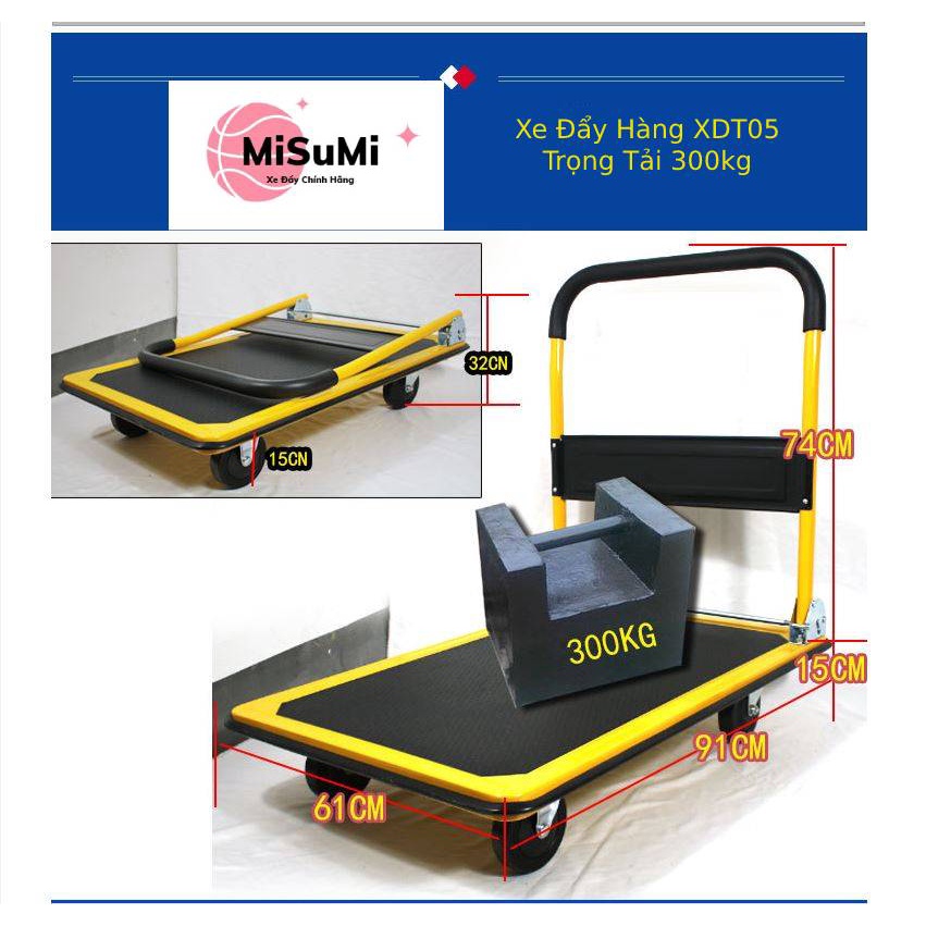 Xe Kéo Hàng gấp gọn , Xe đẩy hàng nhập khẩu siêu bền XKT04