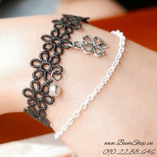 vòng tay choker kết cỏ bốn lá xinh xắn - xlt18206