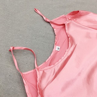 Bộ ngủ lụa phi bóng chân gợn sóng-BMNG12-SS