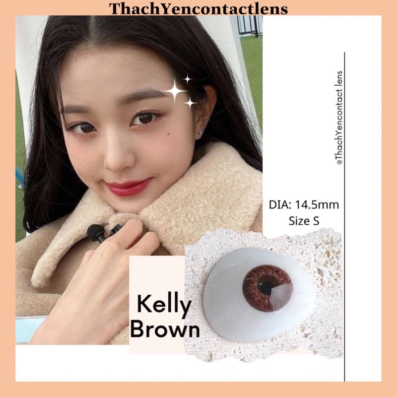 Kính áp tròng Kelly Brown - Lens cận từ 0 - 10 độ