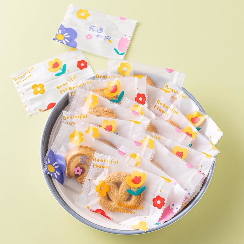 Túi hàn đựng bánh kẹo hoạ tiết hoa cute kích thước 7x10cm và 5.5x8.5cm