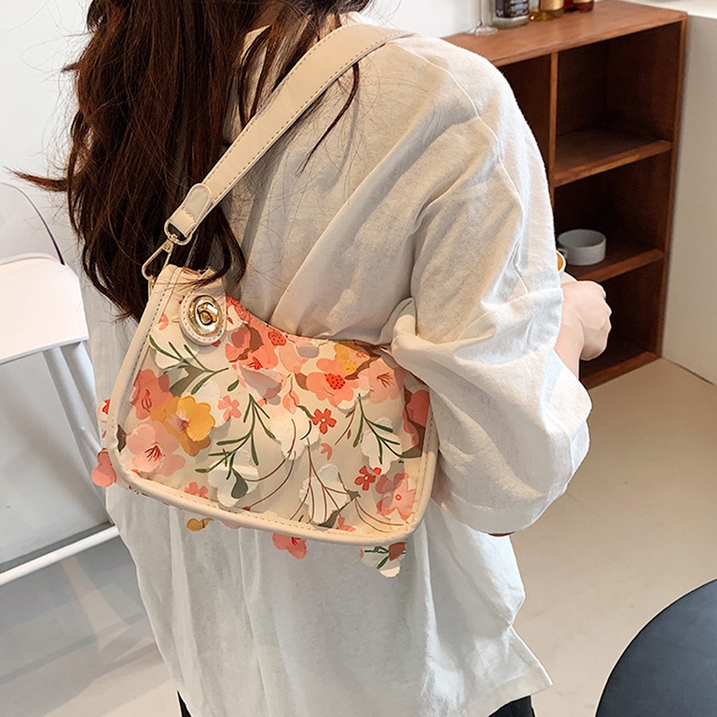 Túi Đeo Vai Đính Hoa Thời Trang Xinh Xắn Cho Nữ