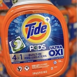 Viên giặt xả tide pods 104 viên ultra oxi 4in1 - hàng chuẩn mỹ