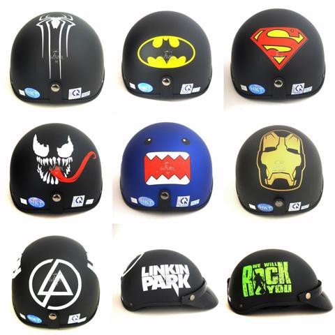 BÁN SỈ - Mũ Bảo Hiểm 1/2, Mũ Nửa Đầu Đi Phượt Kèm Lưỡi Trai