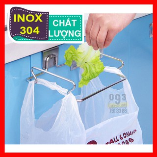 Giá Treo Inox Túi Rác Nhà Bếp Cài Cửa Tủ Bếp, Móc Treo Túi Rác, Túi Lọc Rác