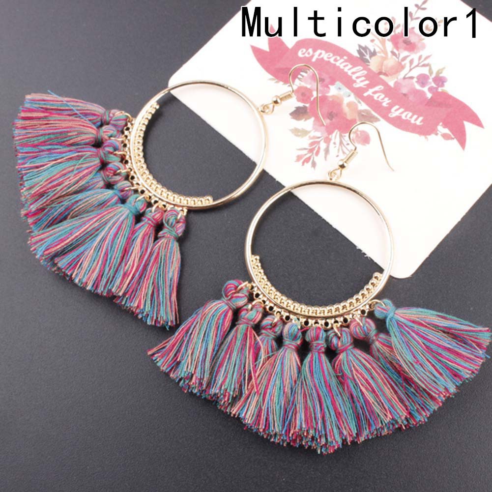 Khuyên tai phối núm tua to bản sang trọng cho nữ