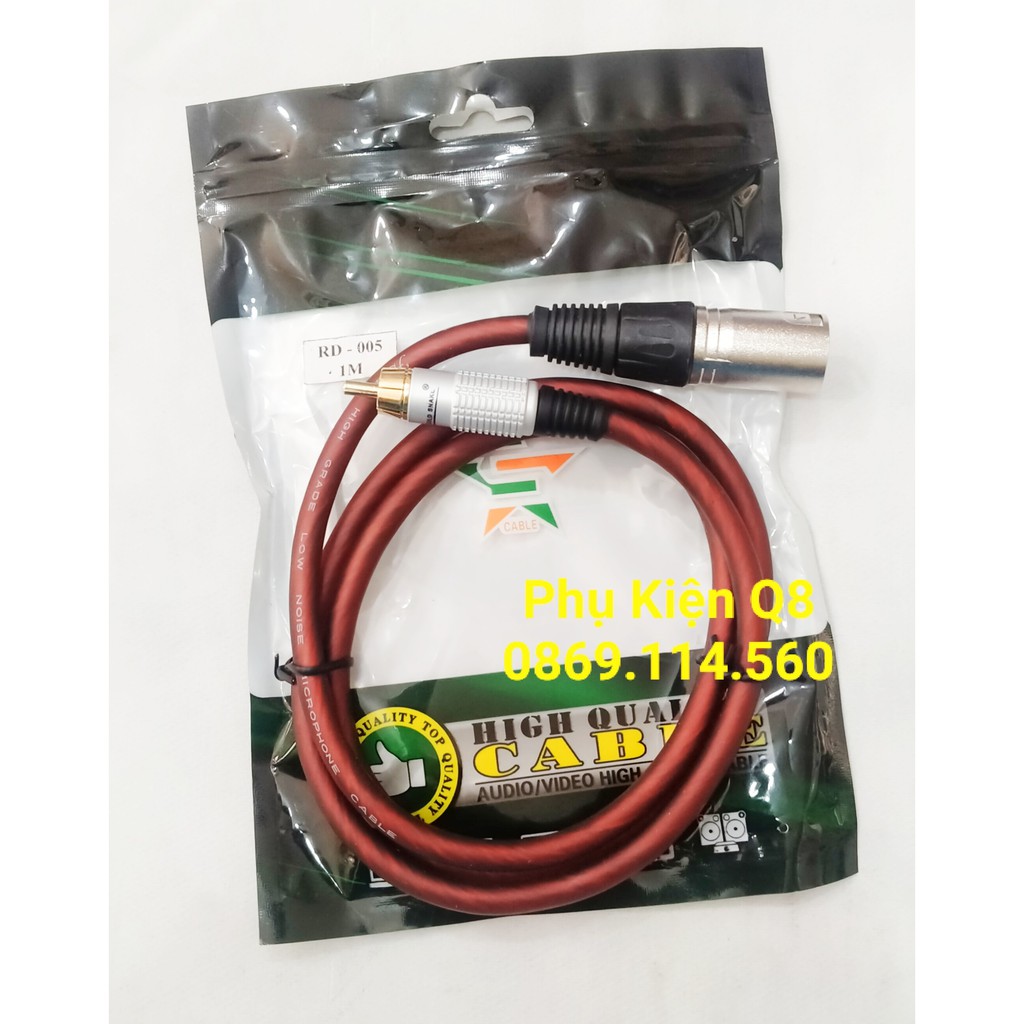 Dây chuyển CANON đực ra jack bông sen đực 0.8m/1m/1.2m