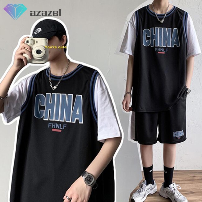 【Men's Fashion】Set Đồ Bóng Rổ Ngắn Tay 2 Món Thời Trang Nam Tính