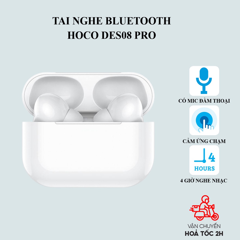 Tai nghe bluetooth không dây Hoco EW04 hỗ trợ định vị, đổi tên, đàm thoại, cảm ứng chạm, nghe nhạc 4h liên tục