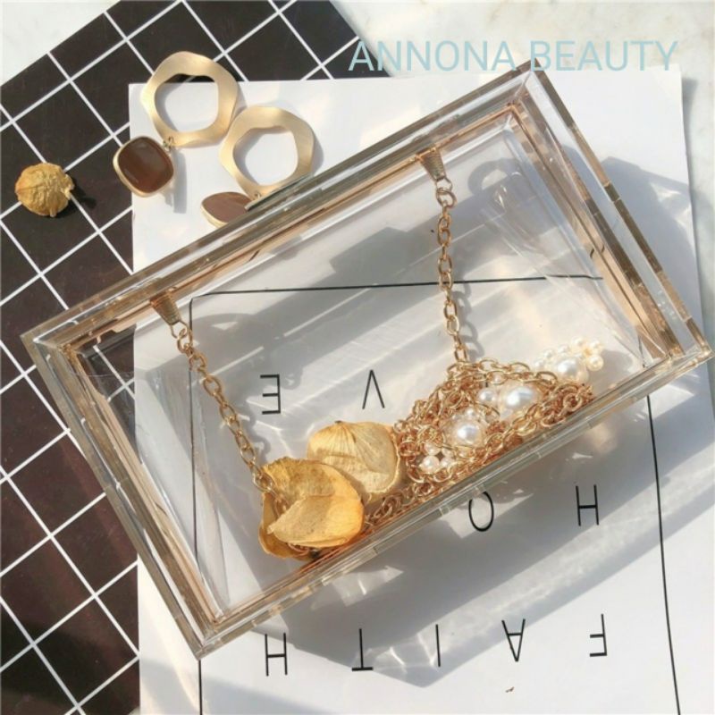CLUTCH DỰ TIỆC THỜI TRANG TRONG SUỐT SANG CHẢNH