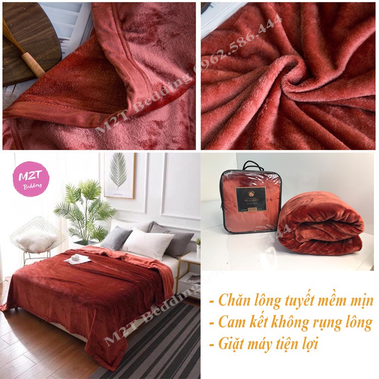 Chăn Lông Tuyết BLANKET Mềm Mịn Dày Ấm Dùng 4 Mùa Kích Thước 2m x 2m3 Nặng 2,3kg