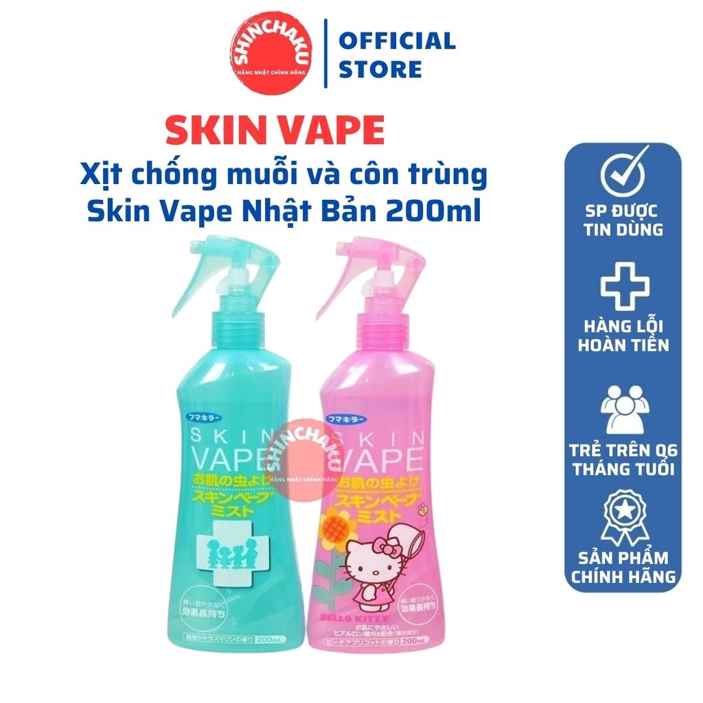 Xịt chống muỗi và côn trùng Skin Vape Nhật Bản - Chai 200ml